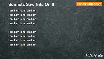 P.N. Grata - Sonnets Saw Nits On It