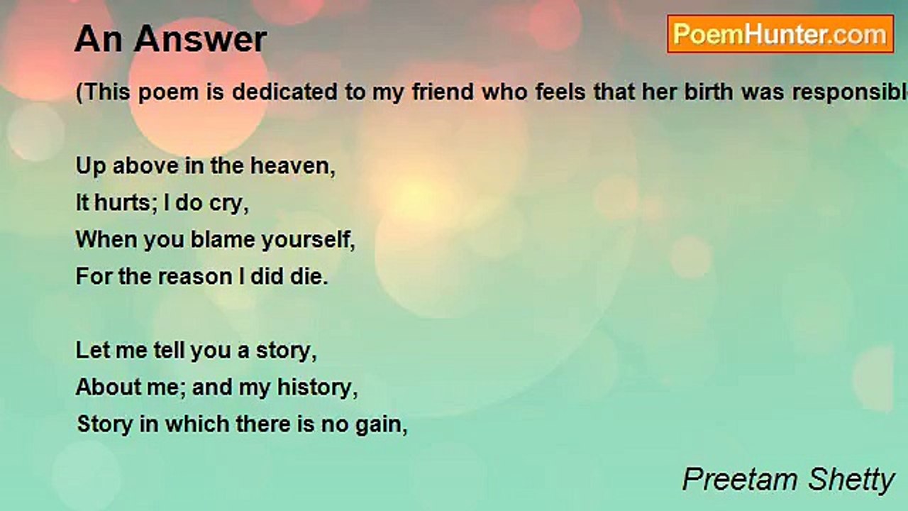 Preetam Shetty - An Answer