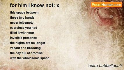 indira babbellapati - for him i know not: x