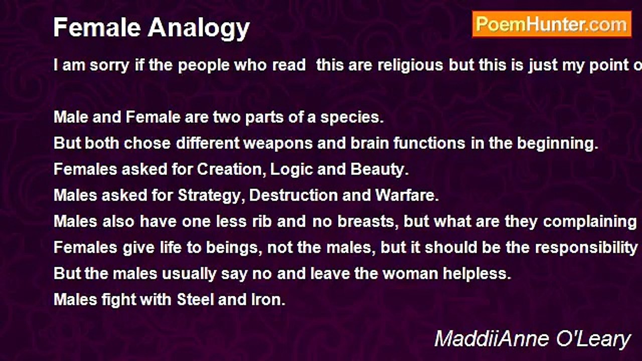 MaddiiAnne O'Leary - Female Analogy