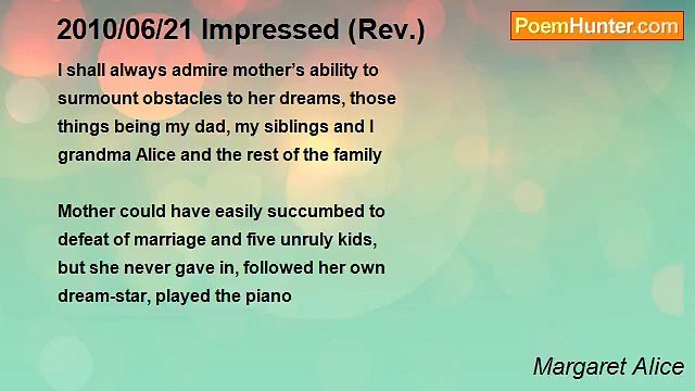 Margaret Alice - 2010/06/21 Impressed (Rev.)