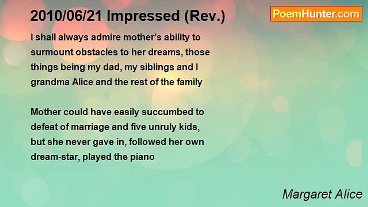 Margaret Alice - 2010/06/21 Impressed (Rev.)