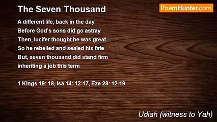 Udiah (witness to Yah) - The Seven Thousand