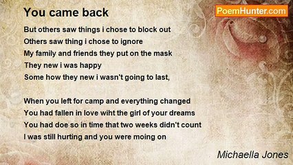 Michaella Jones - You came back