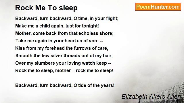 Elizabeth Akers Allen - Rock Me To sleep