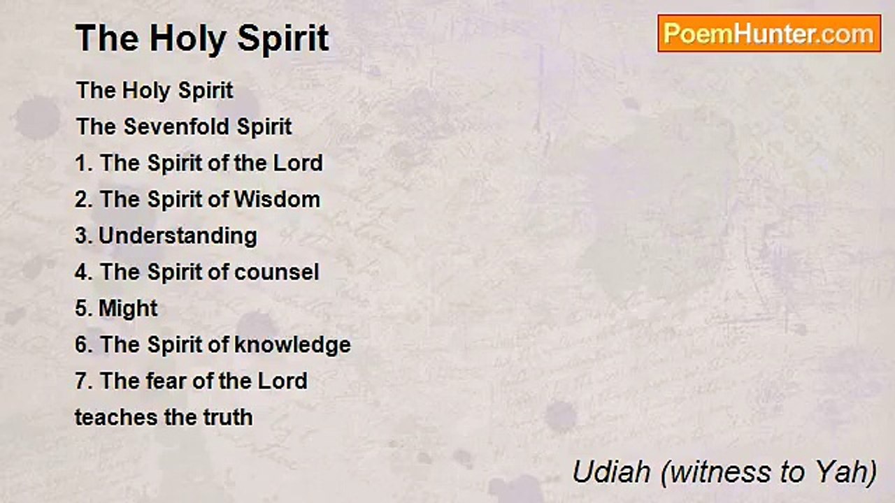 Udiah (witness to Yah) - The Holy Spirit