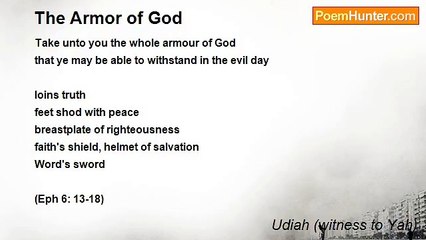 Udiah (witness to Yah) - The Armor of God