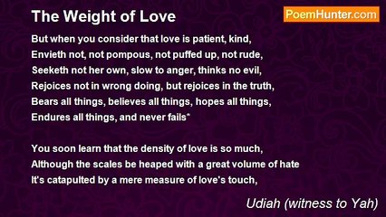 Udiah (witness to Yah) - The Weight of Love