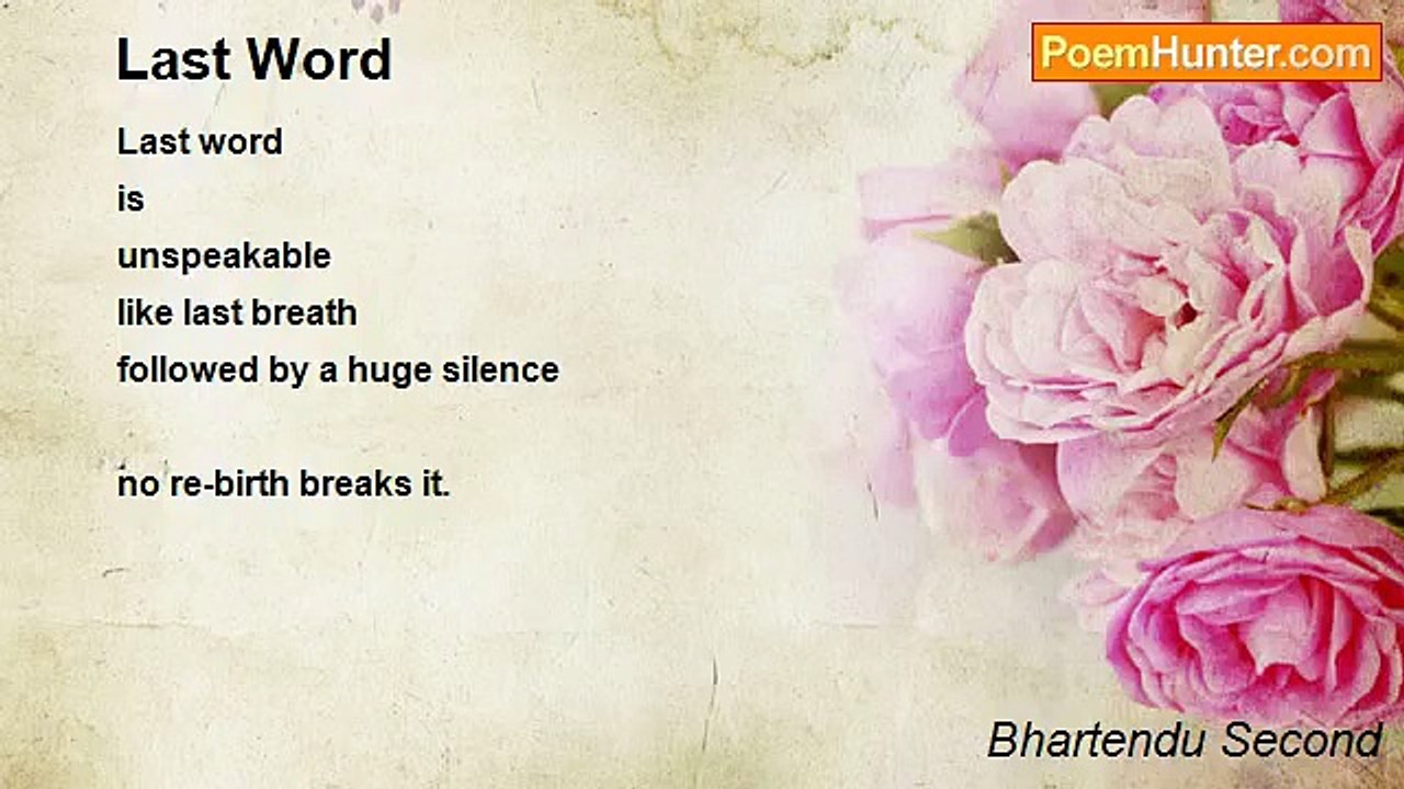 Bhartendu Second - Last Word