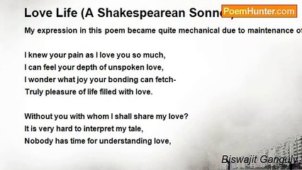 Biswajit Ganguly - Love Life (A Shakespearean Sonnet)