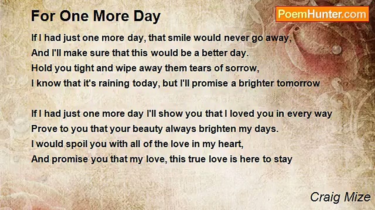 Craig Mize - For One More Day
