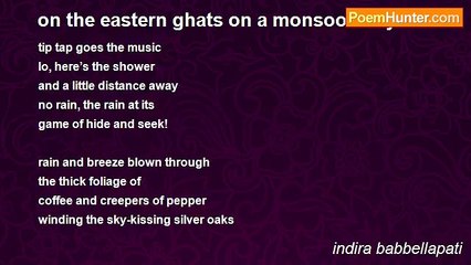 indira babbellapati - on the eastern ghats on a monsoon day