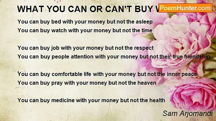 Sam Arjomandi - WHAT YOU CAN OR CAN'T BUY WITH MONEY