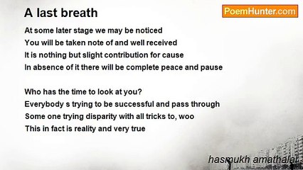 hasmukh amathalal - A last breath