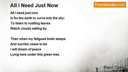 Rani Turton - All I Need Just Now