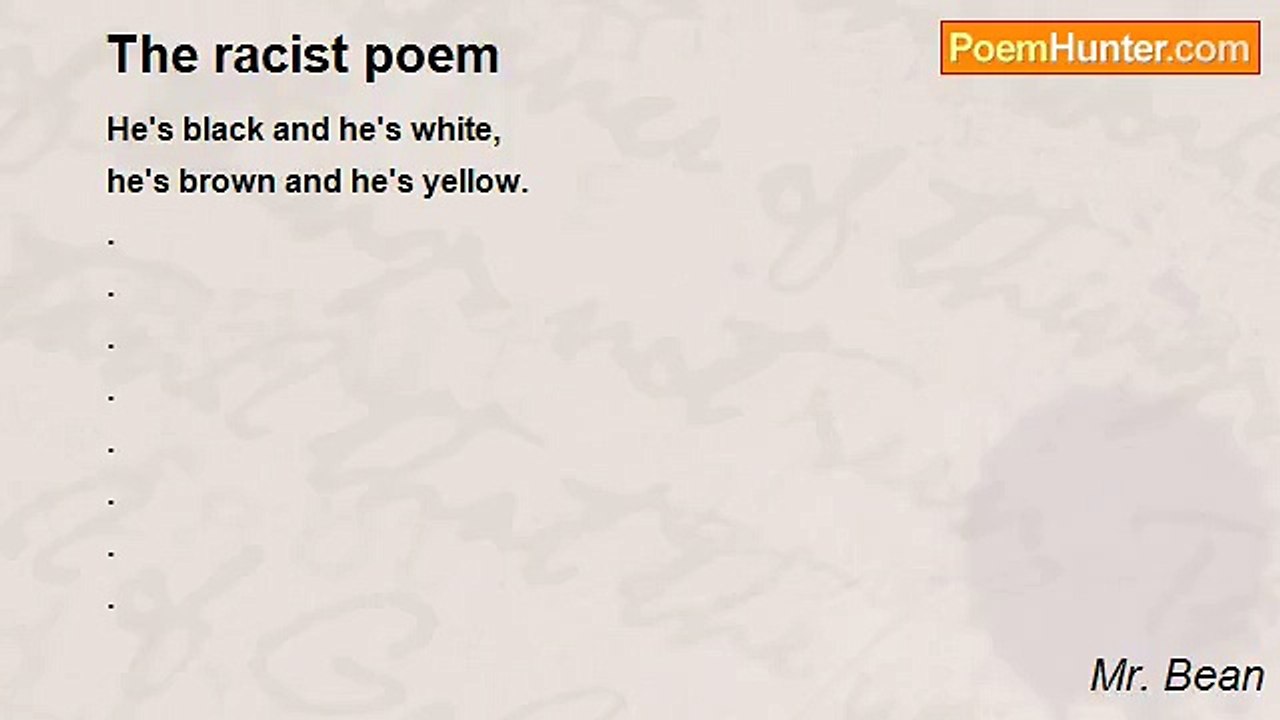 Mr. Bean - The racist poem