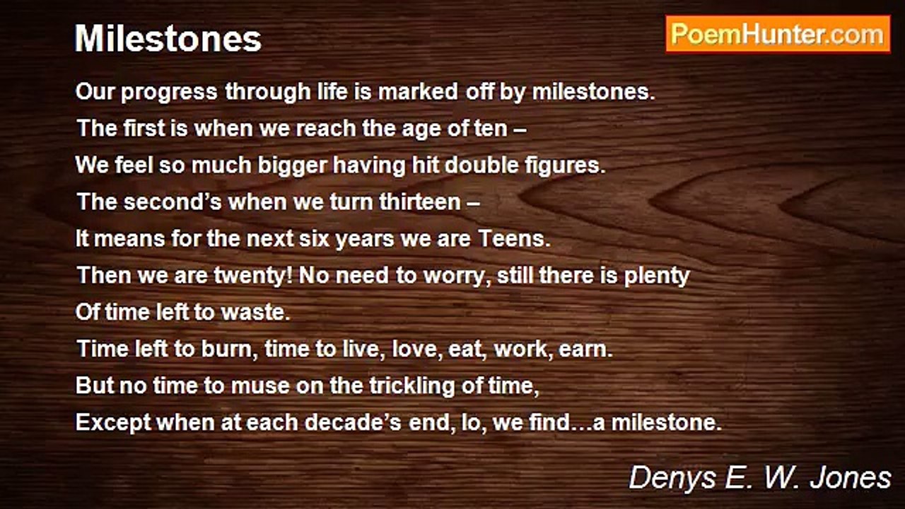 Denys E. W. Jones - Milestones