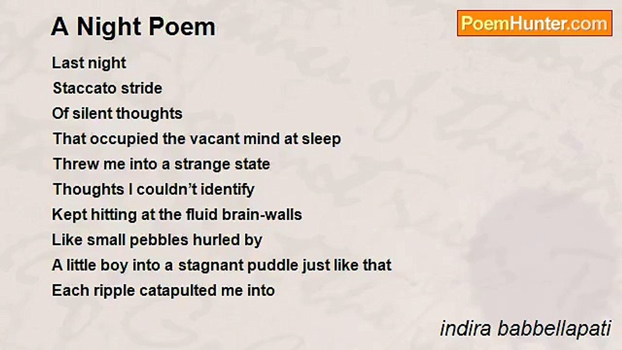 indira babbellapati - A Night Poem