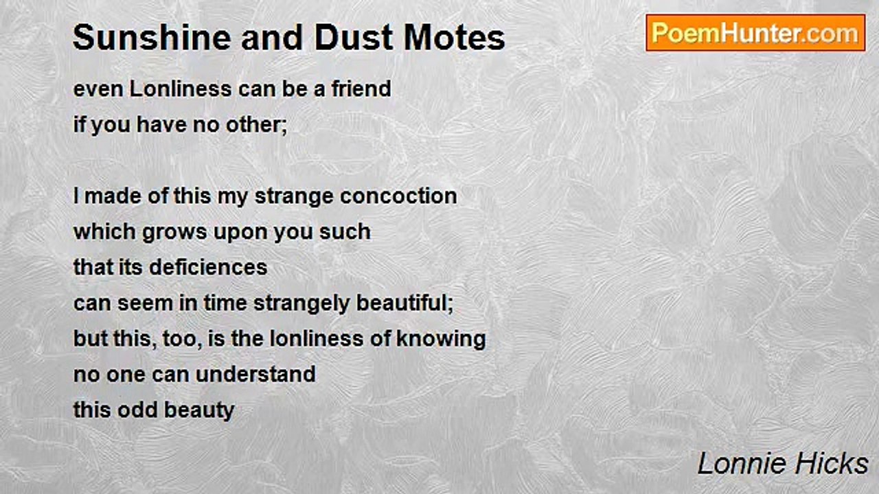 Lonnie Hicks - Sunshine and Dust Motes