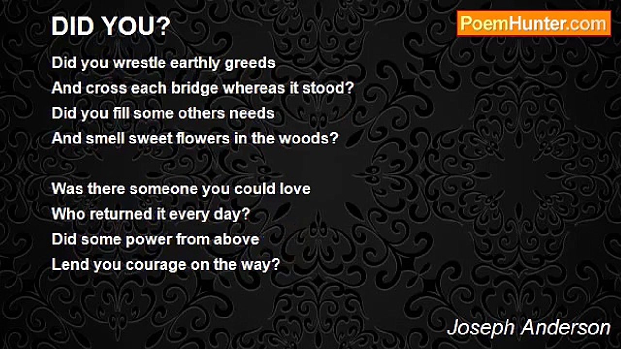 Joseph Anderson - DID YOU?