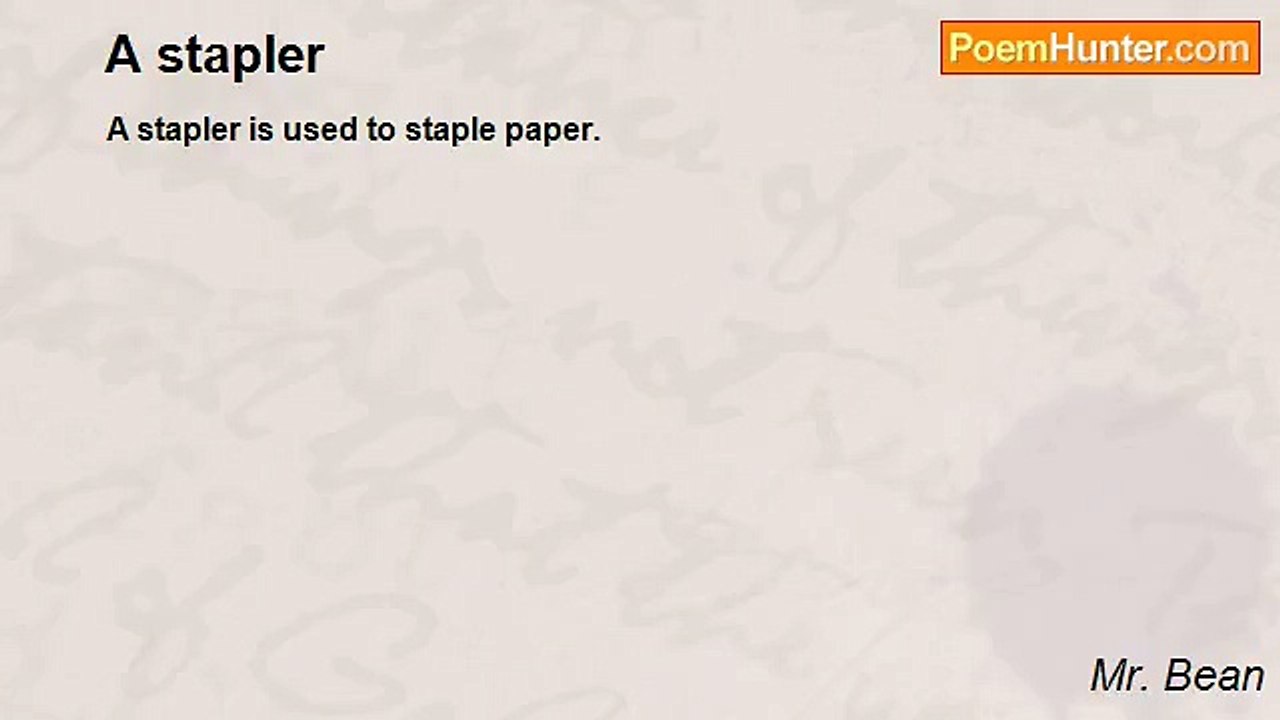 Mr. Bean - A stapler