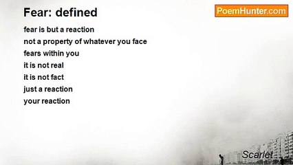Scarlet ..... - Fear: defined