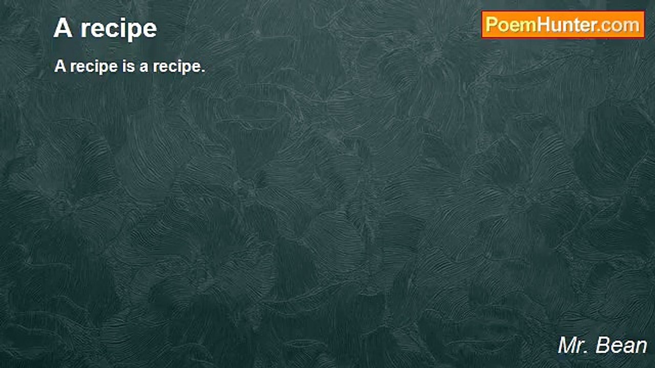 Mr. Bean - A recipe