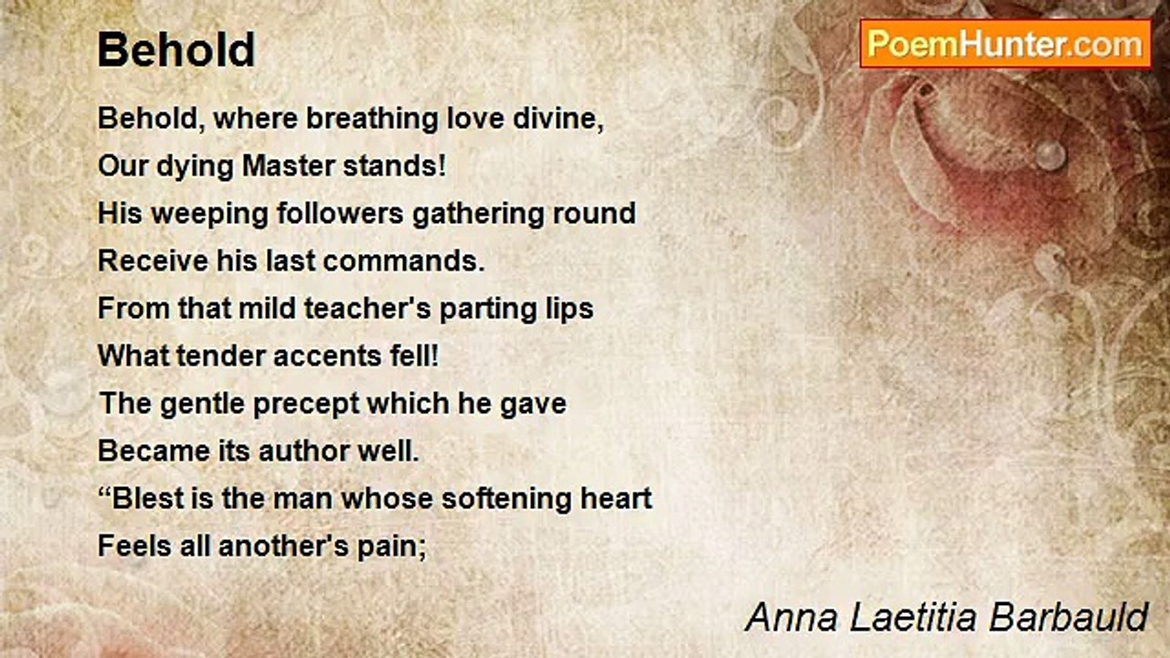 Anna Laetitia Barbauld - Behold