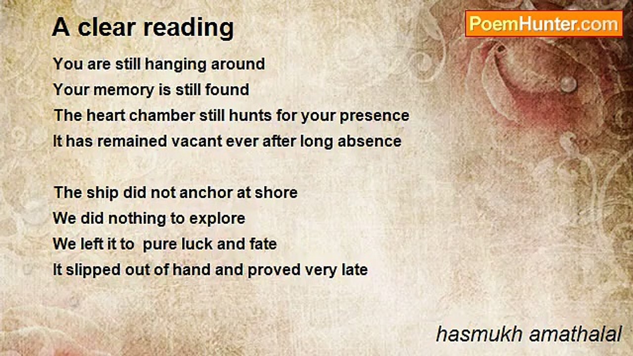 hasmukh amathalal - A clear reading