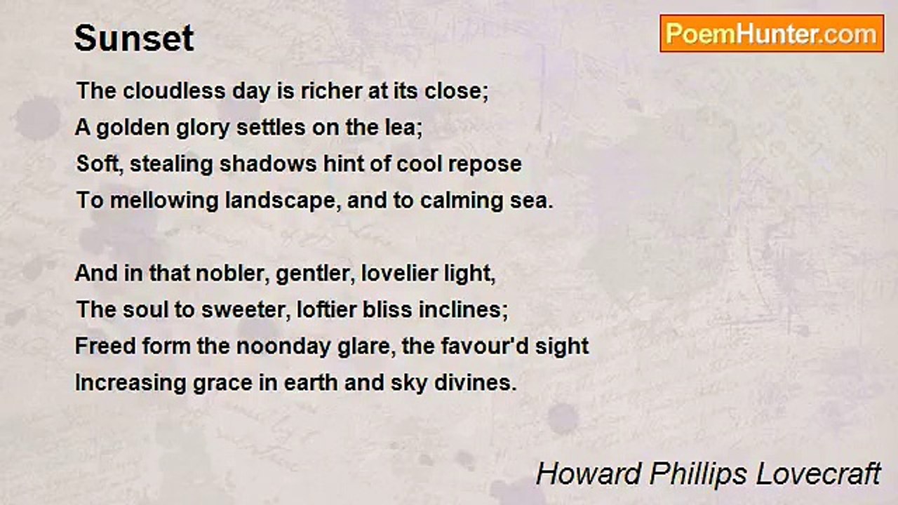 Howard Phillips Lovecraft - Sunset