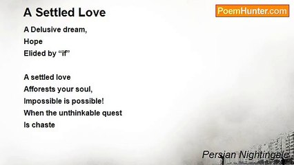 Persian Nightingale - A Settled Love