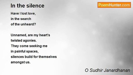 O Sudhir Janardhanan - In the silence