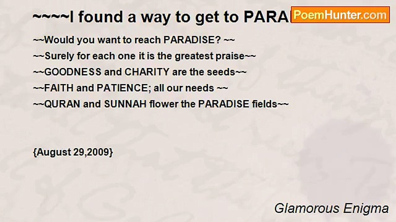 Glamorous Enigma - ~~~~I found a way to get to PARADISE~~~~