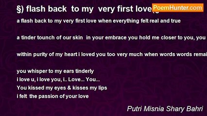Putri Misnia Shary Bahri - §) flash back  to my  very first love(§