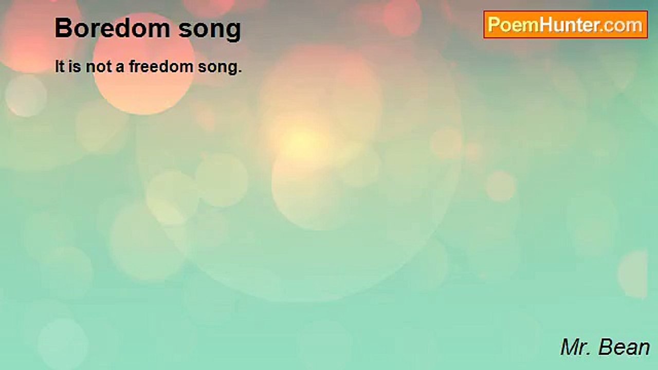 Mr. Bean - Boredom song