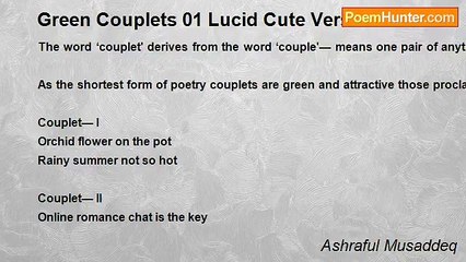 Ashraful Musaddeq - Green Couplets 01 Lucid Cute Verse