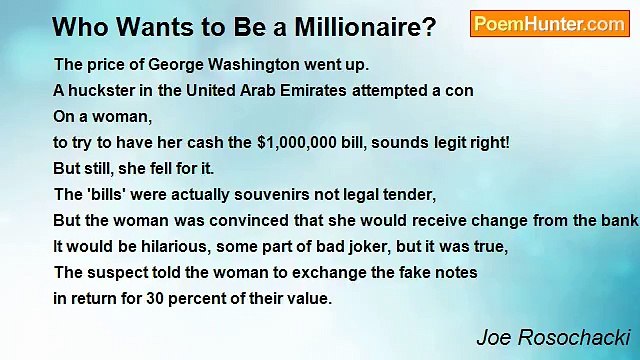 Joe Rosochacki - Who Wants to Be a Millionaire?