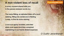 O Sudhir Janardhanan - A non-violent loss of recall