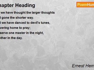 Ernest Hemingway - Chapter Heading