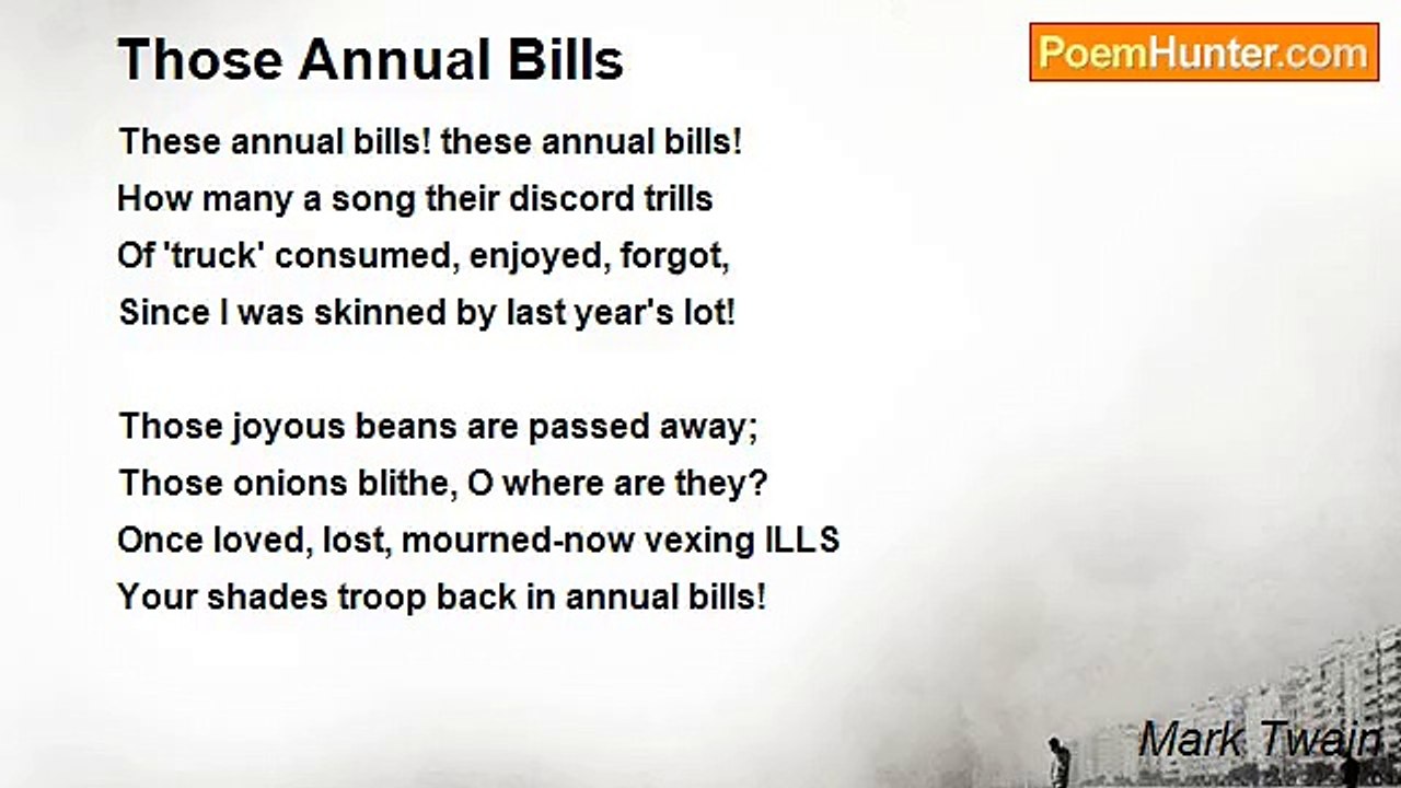 Mark Twain - Those Annual Bills