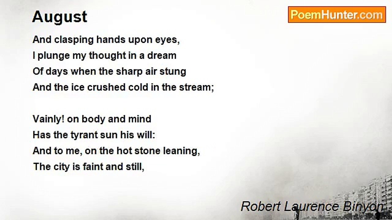 Robert Laurence Binyon - August