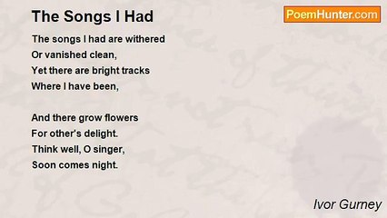 Ivor Gurney - The Songs I Had