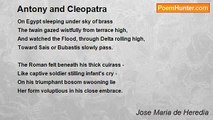 Jose Maria de Heredia - Antony and Cleopatra