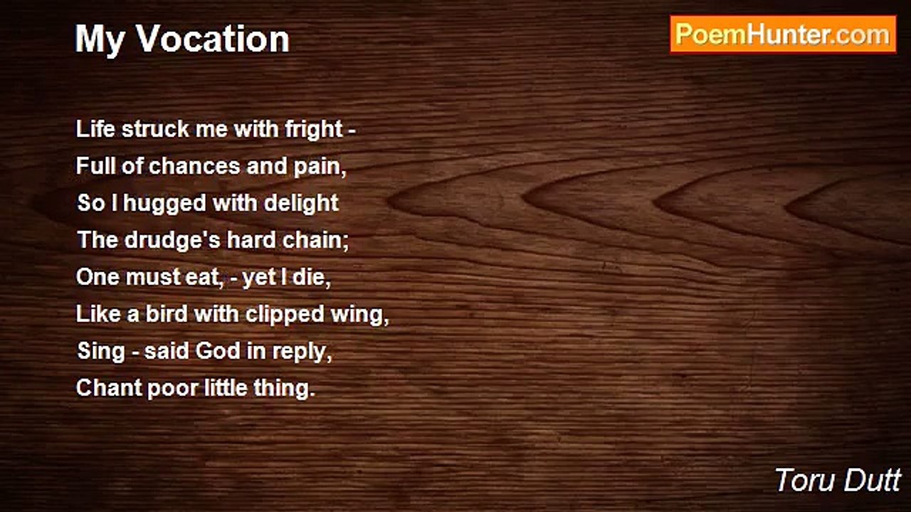 Toru Dutt - My Vocation