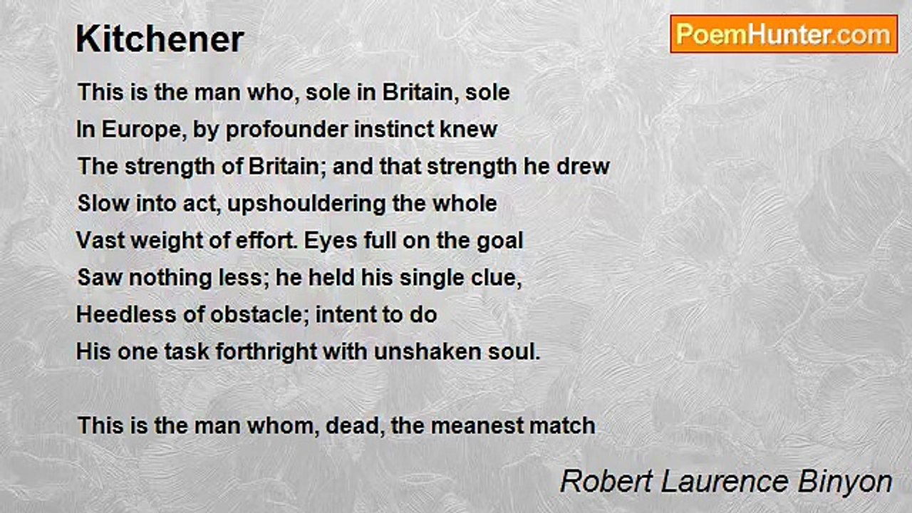 Robert Laurence Binyon - Kitchener