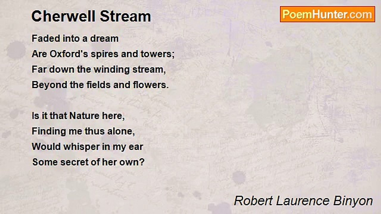 Robert Laurence Binyon - Cherwell Stream