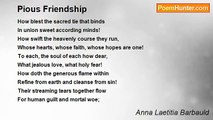 Anna Laetitia Barbauld - Pious Friendship