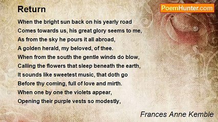 Frances Anne Kemble - Return