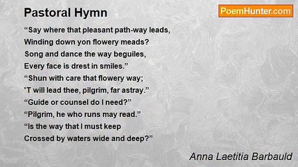 Anna Laetitia Barbauld - Pastoral Hymn