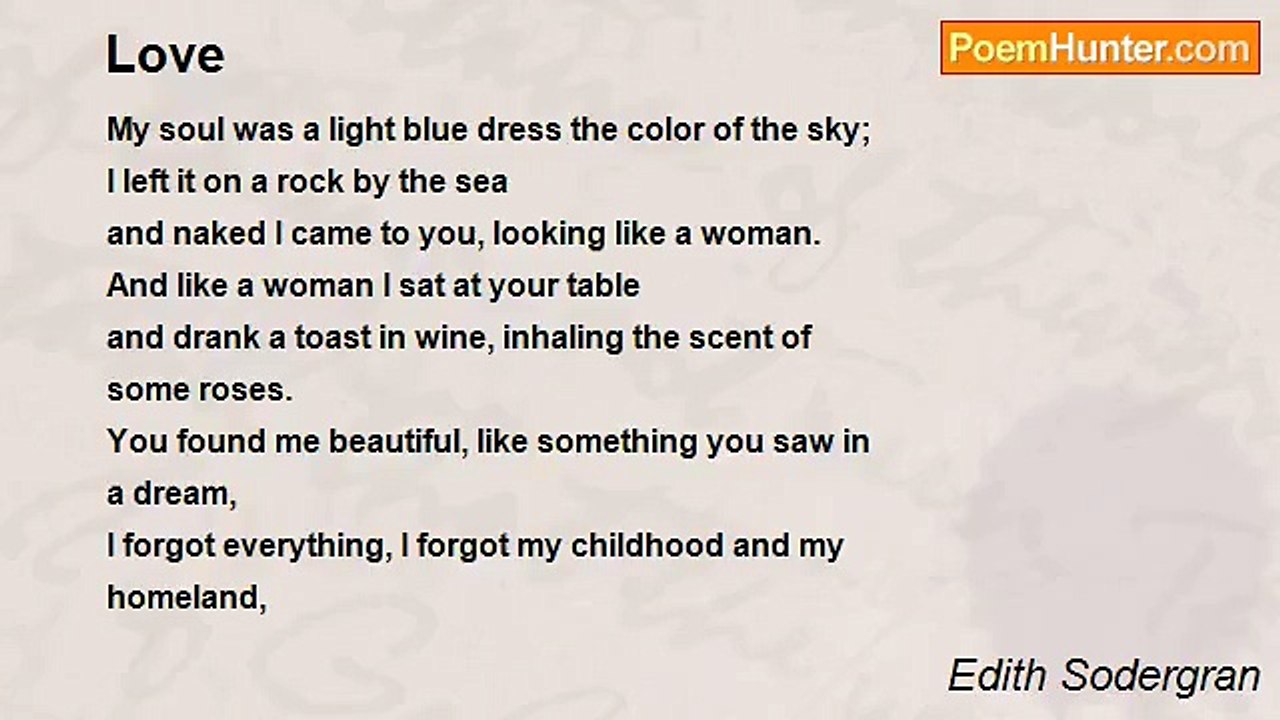 Edith Sodergran - Love